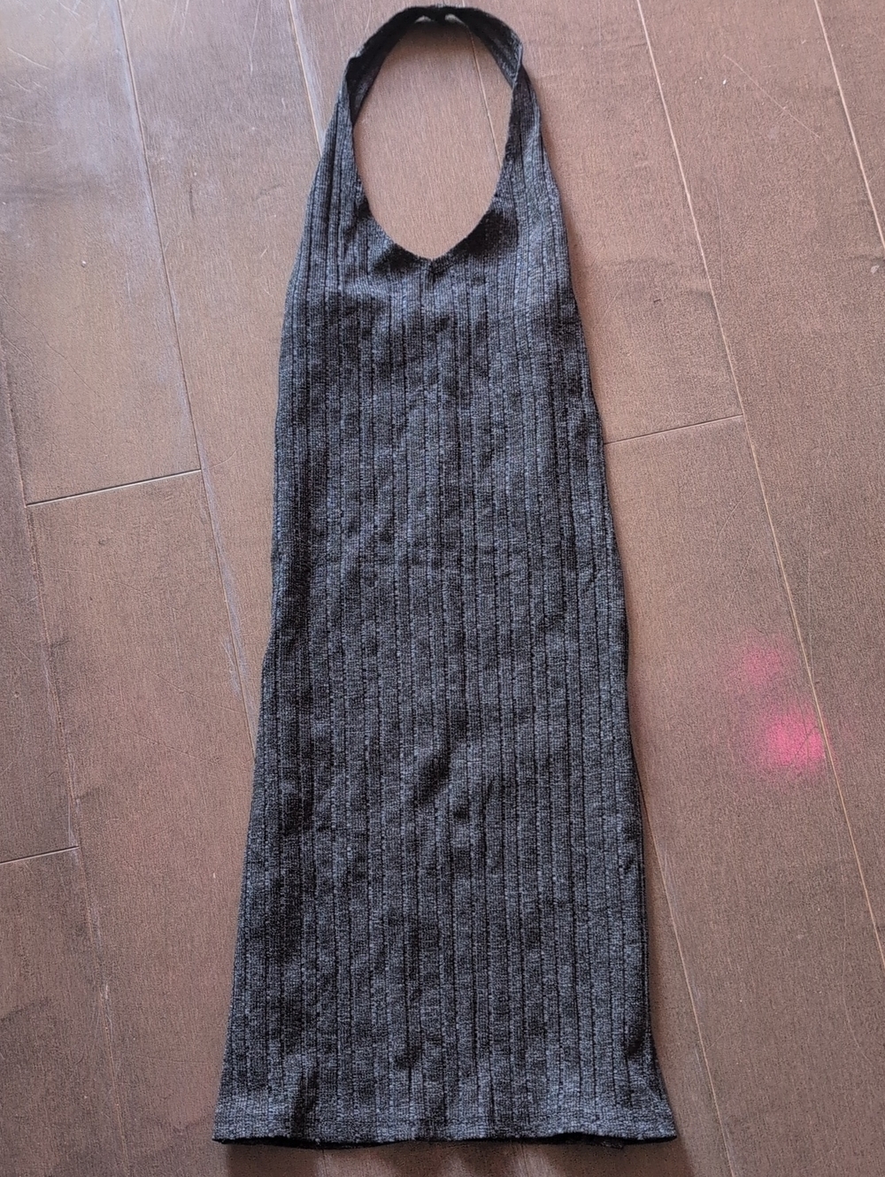 H&M Charcoal Ribbed Strapless Halter Dress